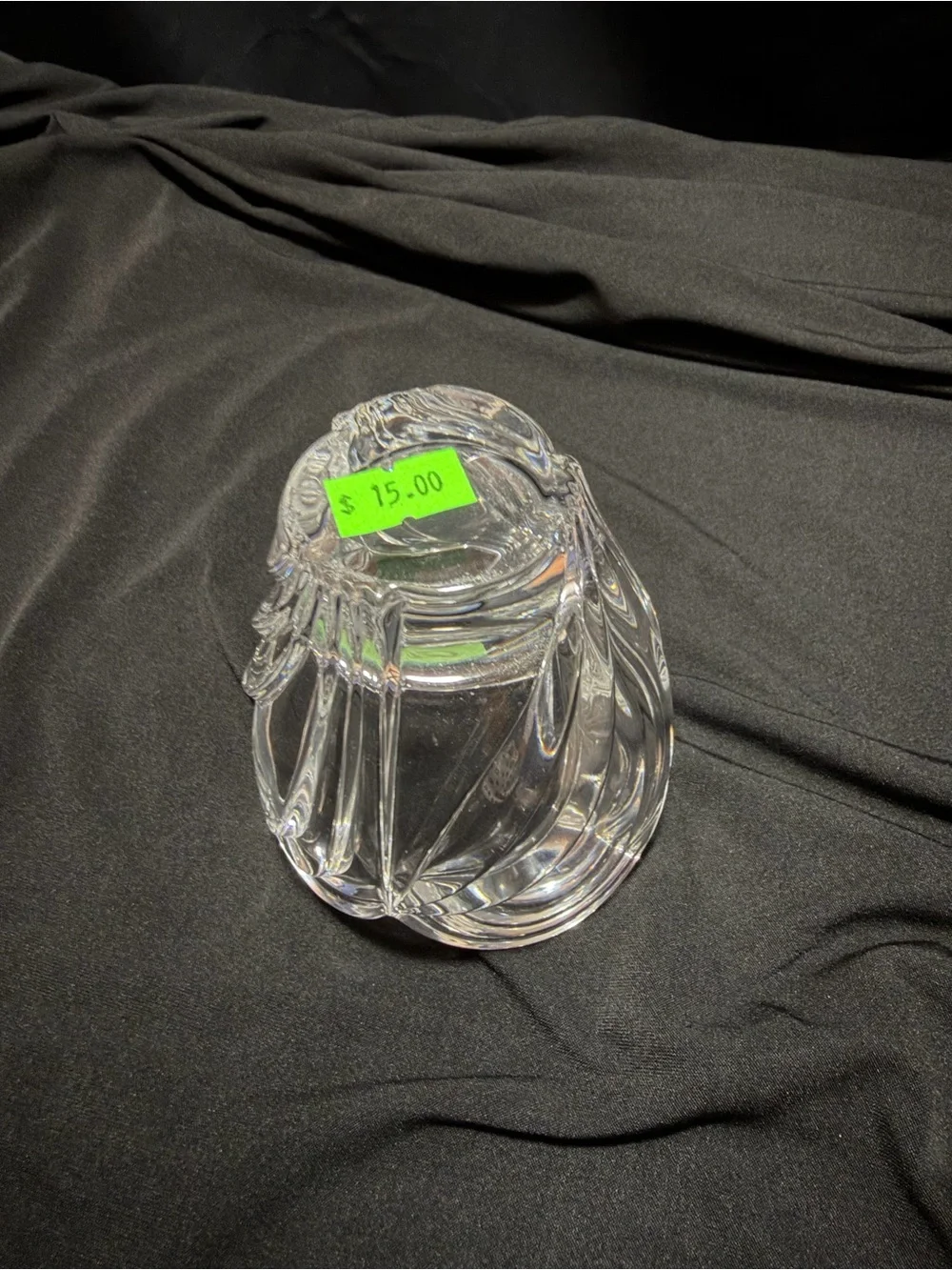 Clear Crystal Flower Petal Vase by